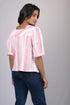 Top for women stylish and trending printed Cotton Light Pink Striped Top With Square Neck (OTL-TPS1075)